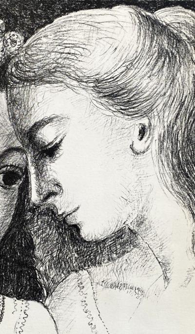 Paul DELVAUX - Deux jeunes femmes (Confidences), 1972 - Lithographie originale 2