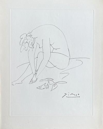 Pablo PICASSO - Femme assise, 1954 - Gravure signée dans la planche 2