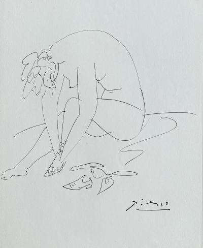 Pablo PICASSO - Femme assise, 1954 - Gravure signée dans la planche 2