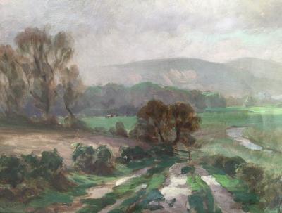 Fritz von KAMPTZ - Paysage de l’Île de Man , 1916 - Huile sur toile signée 2