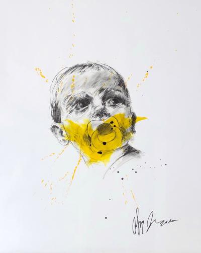 Philippe PASQUA - Bébé, 2010 - Technique mixte sur papier