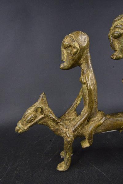 Côte d’Ivoire - Cavalier Baoulé en bronze 2
