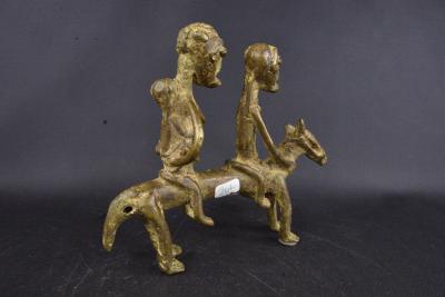 Côte d’Ivoire - Cavalier Baoulé en bronze 2