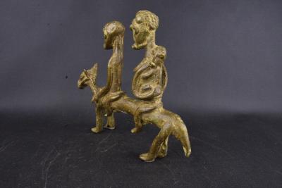Côte d’Ivoire - Cavalier Baoulé en bronze 2