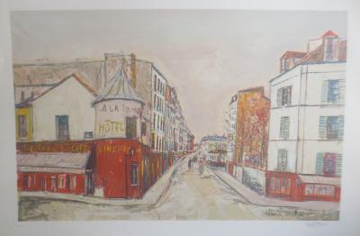 Maurice UTRILLO (d’après) - Le café de la tourelle, rue du Mont-Cenis - Lithographie 2