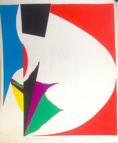 Junko TOSHIGI - Composition abstraite, 1968 - Gravure sur bois 2