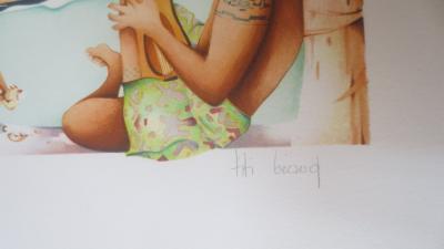 Tiit BECAUD - Sur l’île - Lithographie signée au crayon 2