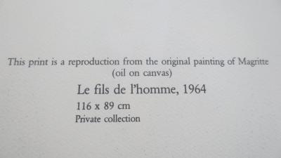 MAGRITTE René (d’après) - Le fils de l’homme - Lithographie 2