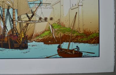 Patrice PELLERIN - Bateau à Saint Malo - Sérigraphie signée 2