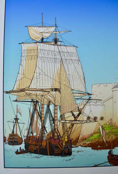 Patrice PELLERIN - Bateau à Saint Malo - Sérigraphie signée 2