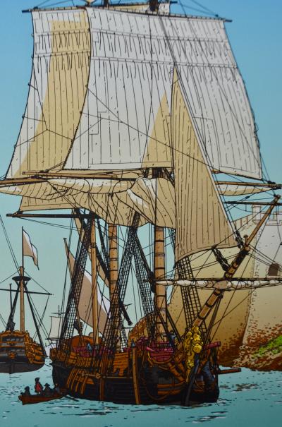 Patrice PELLERIN - Bateau à Saint Malo - Sérigraphie signée 2