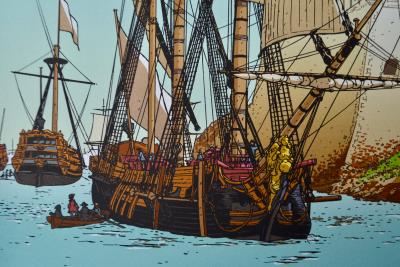 Patrice PELLERIN - Bateau à Saint Malo - Sérigraphie signée 2