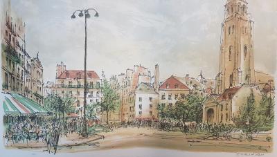 Aimé Daniel STEINLEN- les XX arrondissements de Paris, 1982- Lithographie originale signée au crayon 2