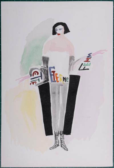 Sonia DELAUNAY (d'après) - Costumes (V), 1969 - Estampe au pochoir 2