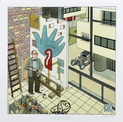 Joost Swarte - Le Corbusier From can to canvas - Estampe signée et numérotée 2