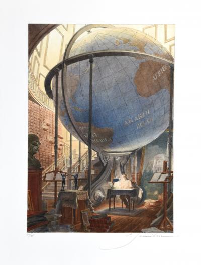 François Schuiten - Mundaneum - Estampe pigmentaire signée et numérotée 2