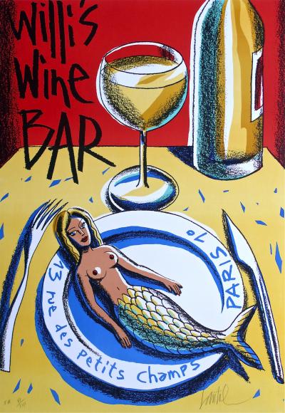 Jacques de Loustal - Willi’s Wine Bar - Sérigraphie signée et E.A numérotée signée XXX ex. 2