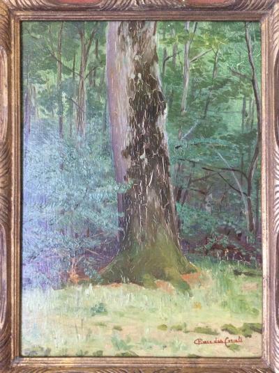 Pierre FOURNIER des CORATS - The forest of Bagnolet, around 1930 - Signed oil on panel 2