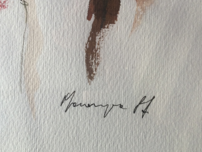 Massimo MARANGIO - Les deux amies , 1987 - Gouache signée 2