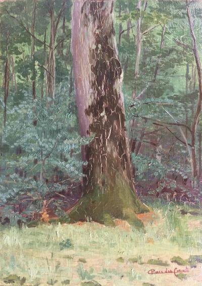 Pierre FOURNIER des CORATS - The forest of Bagnolet, around 1930 - Signed oil on panel 2