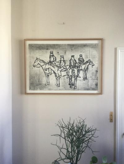 Todd NARBEY - Ted Kelly, les cavaliers, 2003 - Pointe-sèche et carborundum signée 2
