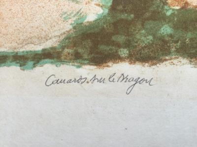 Pierre-Eugène CLAIRIN - Les canards sur le Dragon - Lithographoe originale signée à la main 2
