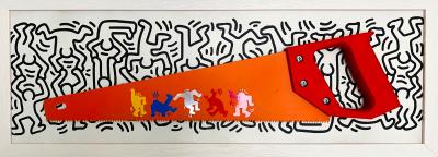 Andrea Van Der Hoeven - Saw Keith Haring - Technique mixte sur acier 2