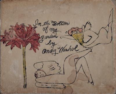 Andy WARHOL - Au fond de mon jardin, v. 1956 - Lithographie de couverture - Coloriée à la main à l'aquarelle ! 2