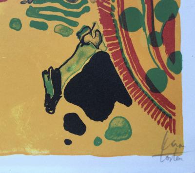 Philippe CARA COSTEA - La plage au ciel bleu - Lithographie originale signée à la main 2
