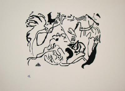Vassily KANDINSKY - Jüngster Tag / Jour du Jugement dernier, 1911 / 75 - Gravure sur bois originale monogrammée 2