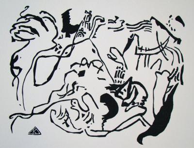 Vassily KANDINSKY - Jüngster Tag / Jour du Jugement dernier, 1911 / 75 - Gravure sur bois originale monogrammée 2