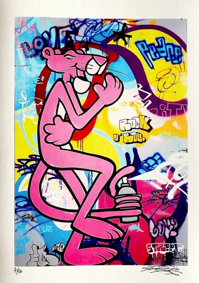 FAT - Pink Panther Rock & Roll - Lithographie signée 2