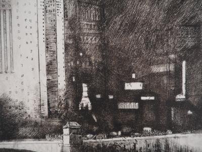 Donald Shaw MacLaughlan - Chicago : the Wacker Drive, c. 1931 - Gravure originale Signée 2