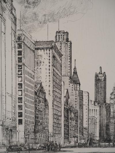 Donald Shaw MacLaughlan - Chicago : Michigan Avenue n°2, c. 1931 - Gravure originale Signée 2