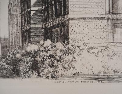 Donald Shaw MacLaughlan - Chicago : Michigan Avenue n°1, c. 1931 - Gravure originale Signée 2
