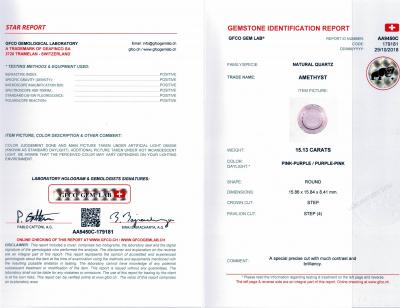 15,13 carats. Améthyste rose-violet 2