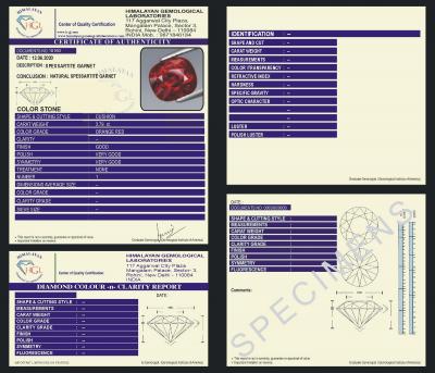 3,79 carats. Grenat spessartite rouge orangé naturel 2