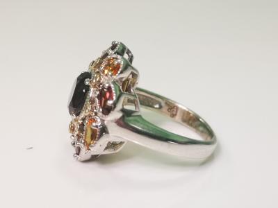 BAGUE  en or et argent  pierres semi precieuses et diamants 2