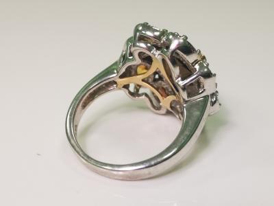 BAGUE  en or et argent  pierres semi precieuses et diamants 2
