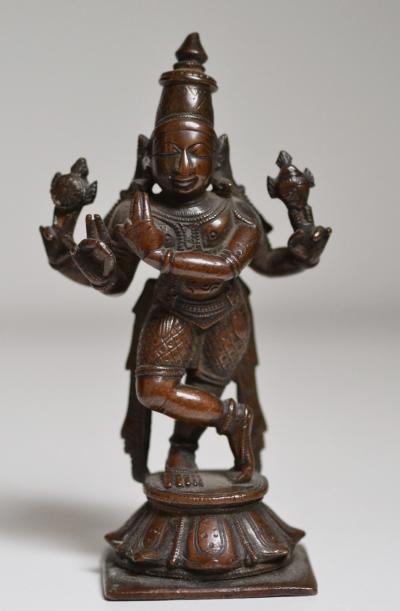Inde - Statuette de Krishna en bronze, début  XXème siècle 2