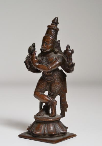 Inde - Statuette de Krishna en bronze, début  XXème siècle 2