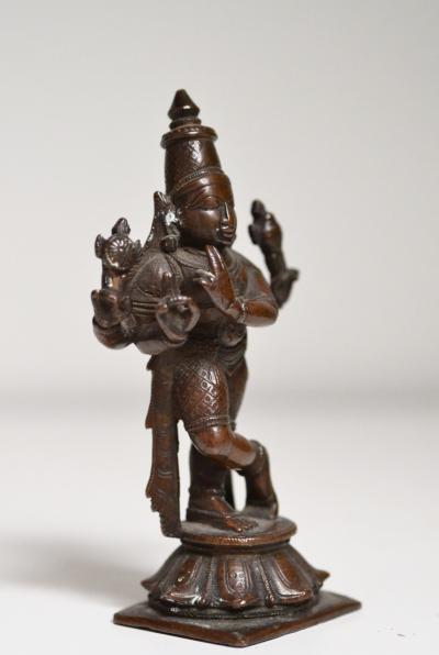 Inde - Statuette de Krishna en bronze, début  XXème siècle 2