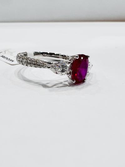 Bague rubis 18 ct et diamant, rubis 1,24 ct de bonne qualité, diamant 1,25 ct 2