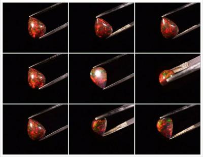 4,92 carats. Floral Flash Play of Color Noir Opale 2