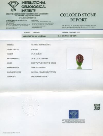 21,41 carats. Rubis en Zoïsite 2