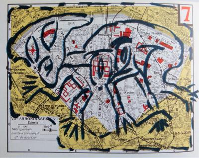 Pierre ALECHINSKY  arrondissements de Paris, lithographie 1982 2