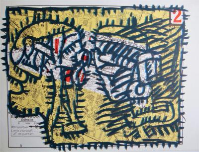 Pierre ALECHINSKY  arrondissements de Paris, lithographie 1982 2