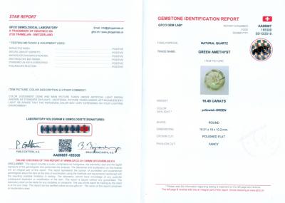 16,49 carats. Améthyste Verte Taille Fantaisie 2