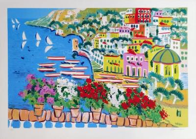 Athos FACCINCANI - Positano - Screen-printing 2