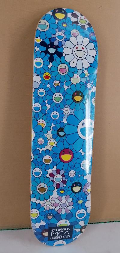 Takashi MURAKAMI -  Flower Skateboard Deck Blue 2